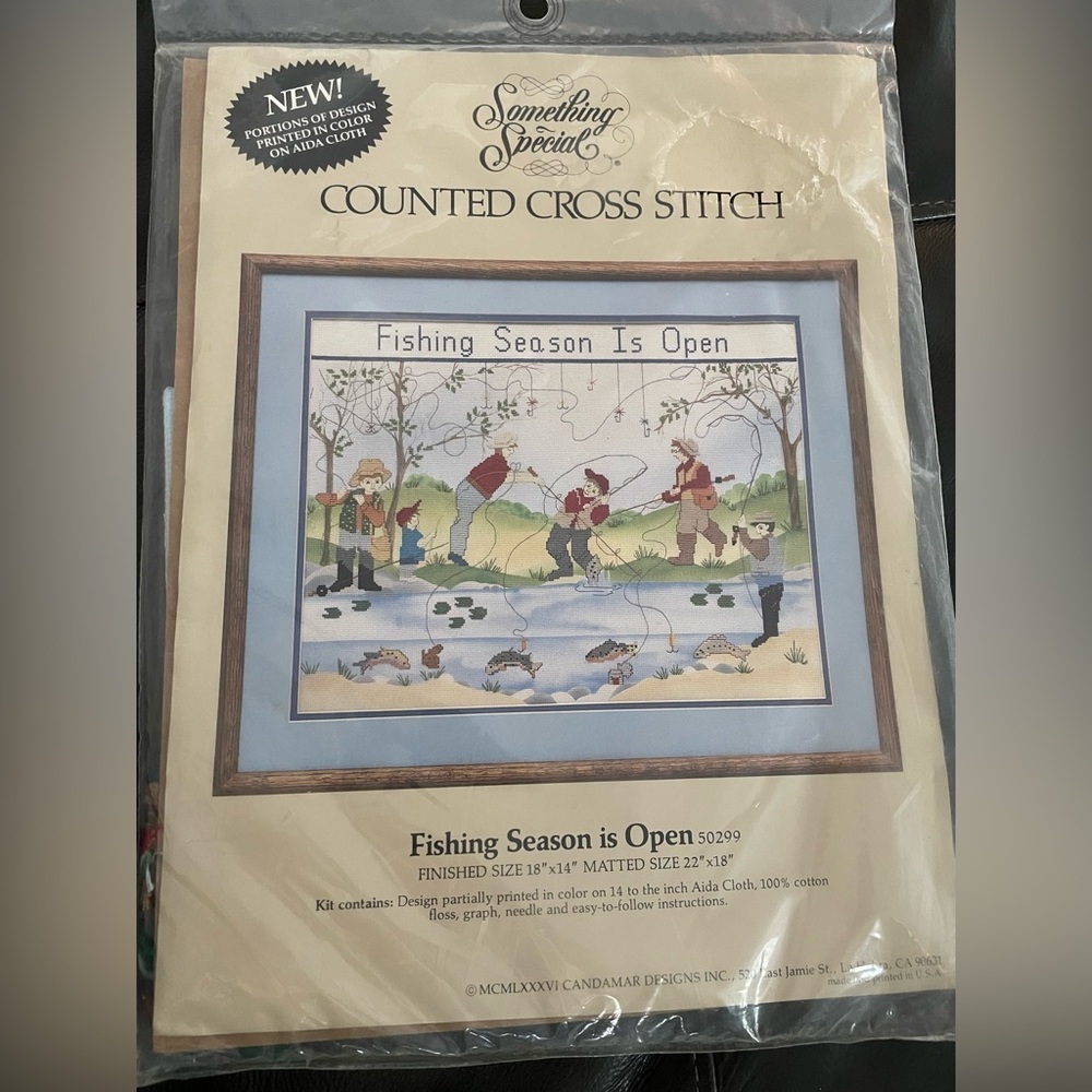 Fishing Season‎ Is Open Counted Cross Stitch Kit 1986 Something Special 50299